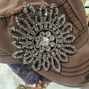 Brown Hat with stones